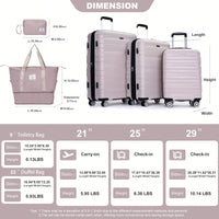 Expandable 5-Piece Hard Shell Luggage Set With TSA Lock And Spinner Wheels Lightweight Travel Bags For Men And Women