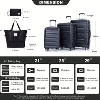 Expandable 5-Piece Hard Shell Luggage Set With TSA Lock And Spinner Wheels Lightweight Travel Bags For Men And Women