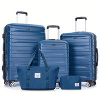 Expandable 5-Piece Hard Shell Luggage Set With TSA Lock And Spinner Wheels Lightweight Travel Bags For Men And Women