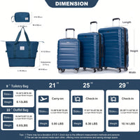 Expandable 5-Piece Hard Shell Luggage Set With TSA Lock And Spinner Wheels Lightweight Travel Bags For Men And Women