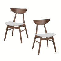 Modern Upholstered Wooden Dining Chairs Set Of 2 For Kitchen Living Room Restaurant Black