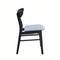 Modern Upholstered Wooden Dining Chairs Set Of 2 For Kitchen Living Room Restaurant Black