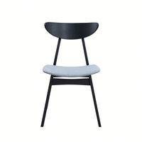 Modern Upholstered Wooden Dining Chairs Set Of 2 For Kitchen Living Room Restaurant Black