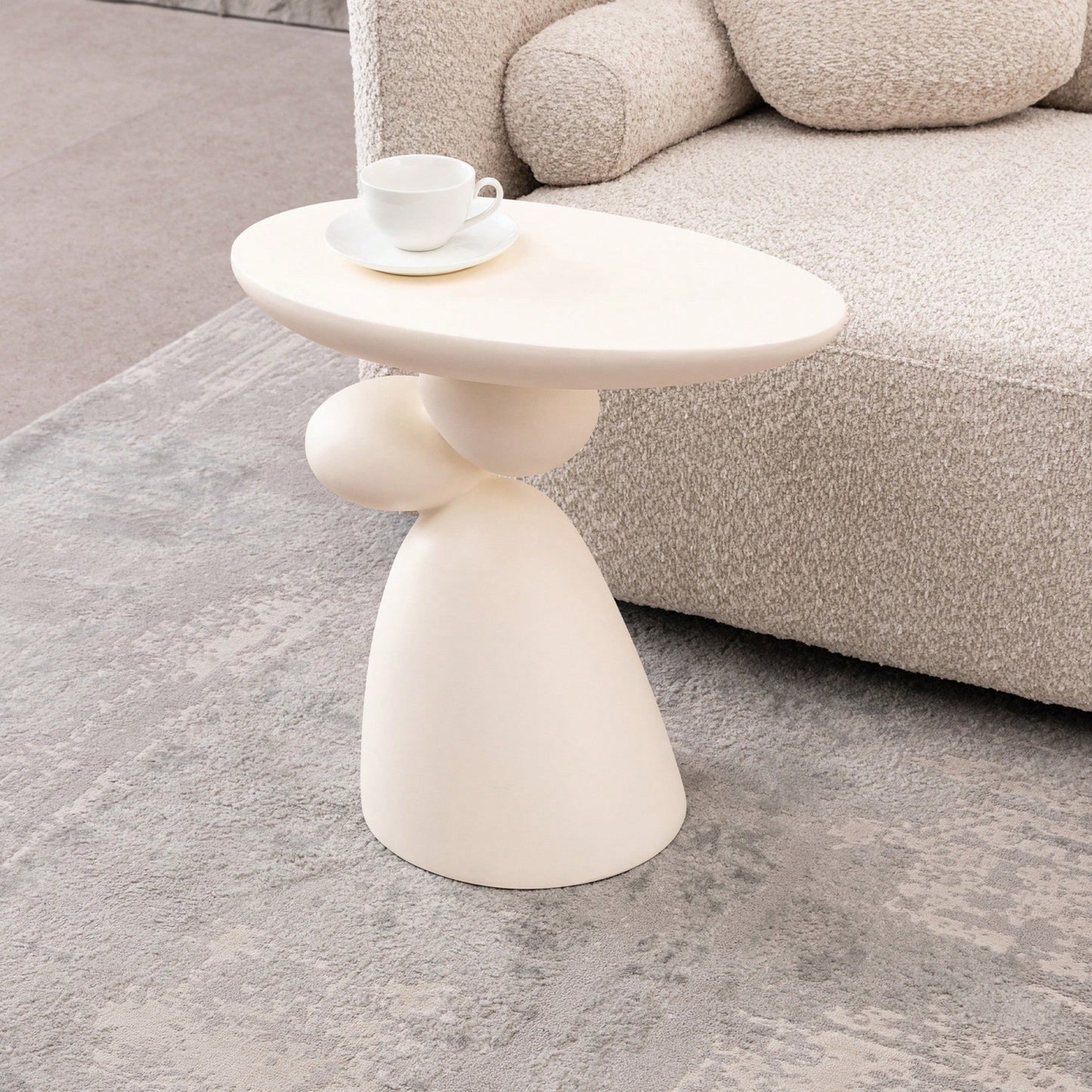 Modern Minimalist Fiberglass End Table For Living Room Bedroom And Guestroom Decor