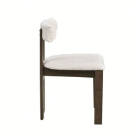Set Of 2 Modern Boucle Upholstered Dining Chairs With Open Back Mid Century Style For Kitchen And Living Room
