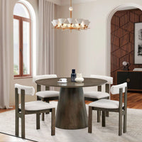 Set Of 2 Modern Boucle Upholstered Dining Chairs With Open Back Mid Century Style For Kitchen And Living Room