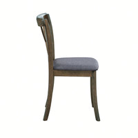Modern Fabric Upholstered X Back Dining Chairs Set Of 2, Rubber Wood Farmhouse Style Kitchen Side Chairs In Oak Finish