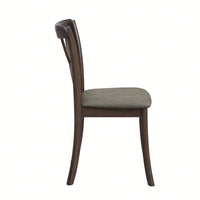 Modern Fabric Upholstered X Back Dining Chairs Set Of 2, Rubber Wood Farmhouse Style Kitchen Side Chairs In Oak Finish