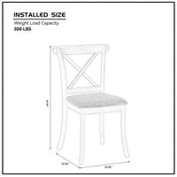 Modern Fabric Upholstered X Back Dining Chairs Set Of 2, Rubber Wood Farmhouse Style Kitchen Side Chairs In Oak Finish