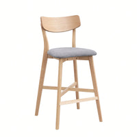 Modern Upholstered Kitchen Island Bar Chairs Set Of 2 With Backrest And Footrest For Pub Living Room And Restaurant Black Wooden Frame