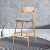 Modern Upholstered Kitchen Island Bar Chairs Set Of 2 With Backrest And Footrest For Pub Living Room And Restaurant Black Wooden Frame