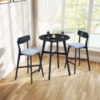 Modern Upholstered Kitchen Island Bar Chairs Set Of 2 With Backrest And Footrest For Pub Living Room And Restaurant Black Wooden Frame