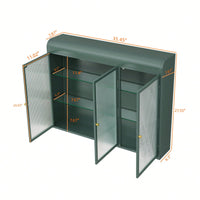 Elegant 3 Door Arched Wall Mounted Glass Cabinets For Kitchen Living Room And Bathroom In White Finish