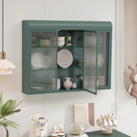 Elegant 3 Door Arched Wall Mounted Glass Cabinets For Kitchen Living Room And Bathroom In White Finish