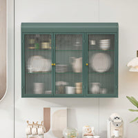 Elegant 3 Door Arched Wall Mounted Glass Cabinets For Kitchen Living Room And Bathroom In White Finish