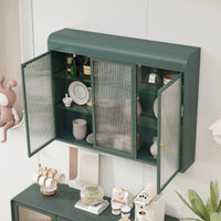 Elegant 3 Door Arched Wall Mounted Glass Cabinets For Kitchen Living Room And Bathroom In White Finish