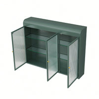 Elegant 3 Door Arched Wall Mounted Glass Cabinets For Kitchen Living Room And Bathroom In White Finish