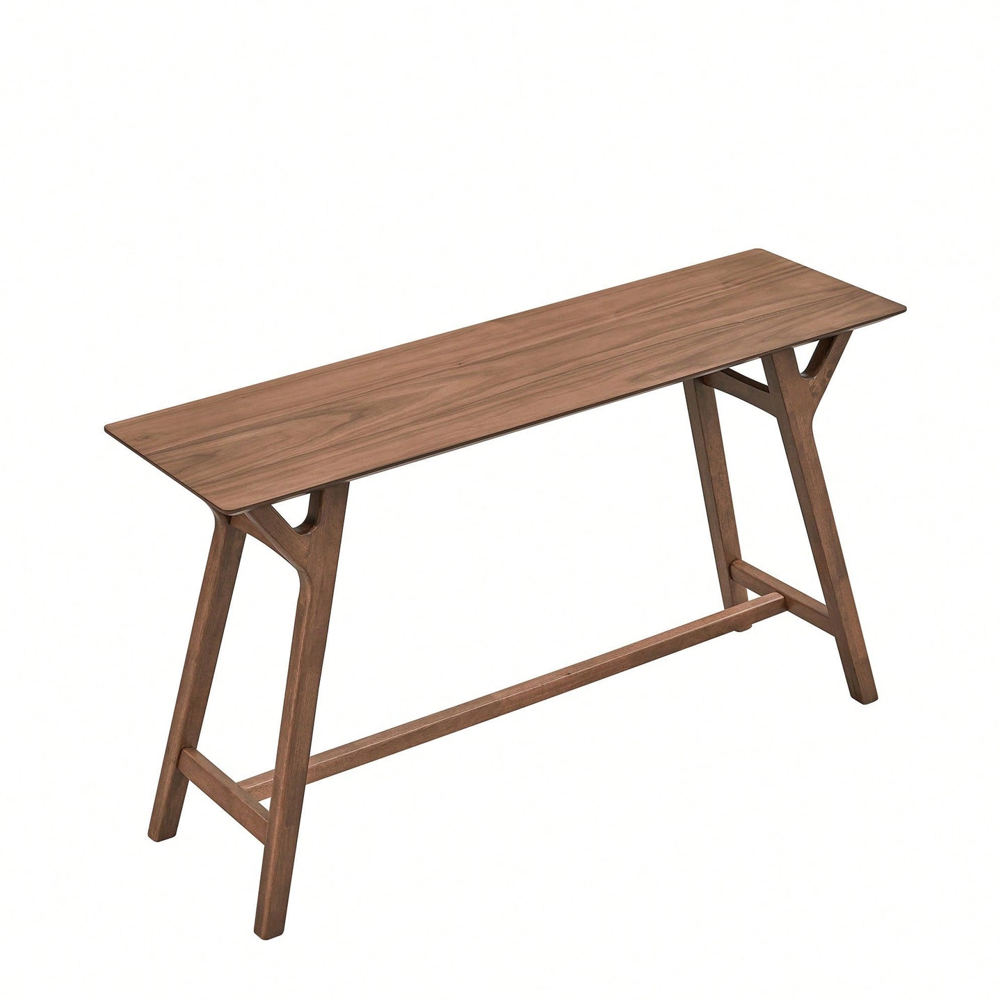Modern Narrow Console Table With Solid Wood Legs For Living Room Entryway Hallway Black MDF Design