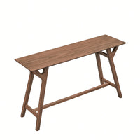 Modern Narrow Console Table With Solid Wood Legs For Living Room Entryway Hallway Black MDF Design