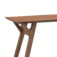 Modern Narrow Console Table With Solid Wood Legs For Living Room Entryway Hallway Black MDF Design