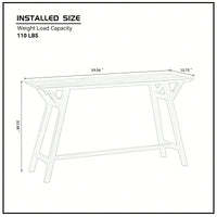 Modern Narrow Console Table With Solid Wood Legs For Living Room Entryway Hallway Black MDF Design