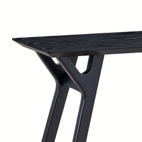 Modern Narrow Console Table With Solid Wood Legs For Living Room Entryway Hallway Black MDF Design
