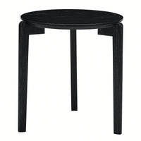 Modern 24 Inch Round Coffee Table With Imitation Marble Top And Solid Rubber Wood Legs For Living Room And Office