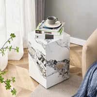 Stylish Cube Design Coffee Table In White MDF With Sticker Finish Ideal For Home Decor