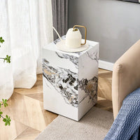 Stylish Cube Design Coffee Table In White MDF With Sticker Finish Ideal For Home Decor