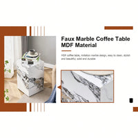 Stylish Cube Design Coffee Table In White MDF With Sticker Finish Ideal For Home Decor
