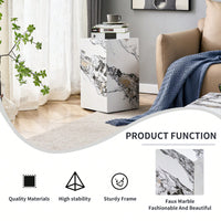 Stylish Cube Design Coffee Table In White MDF With Sticker Finish Ideal For Home Decor