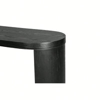 60 Inch Black Thick Top Entryway Table With Curved Legs For Sofa Or Hallway Installation