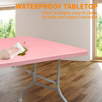 6ft Portable Pink Folding Table For Camping Picnics And Parties High Load Bearing Foldable Design