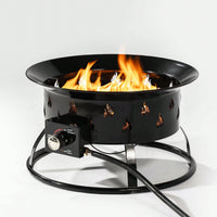 Portable Steel Outdoor Fire Pit With Lava Rocks For Camping And Backyard Use