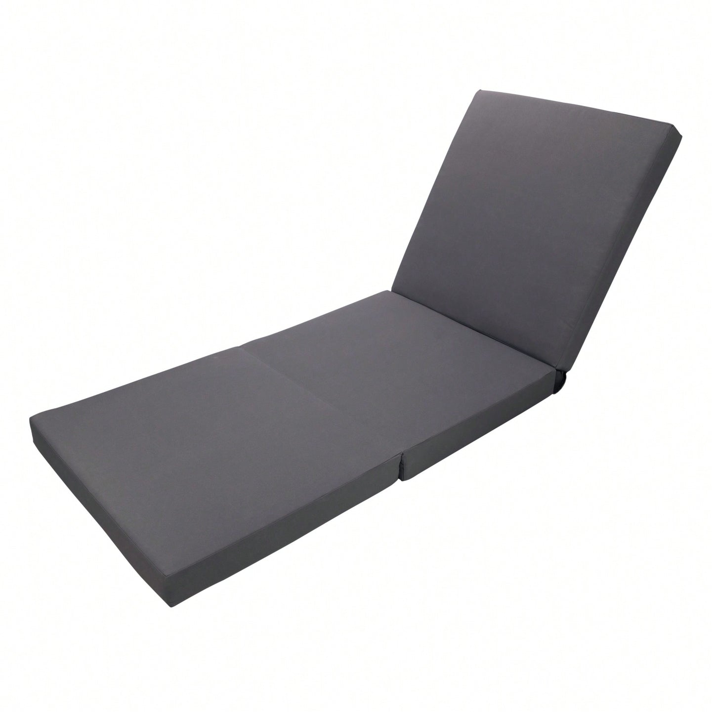 Gray Triple Fold Chaise Lounge Cushion For Outdoor Comfort And Style