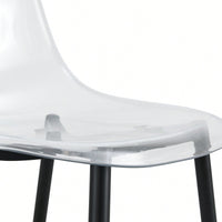 Modern Minimalist Transparent Dining Chairs Set of 4 Armless Crystal Design Black Metal Legs Nordic Style Makeup Negotiation Stools