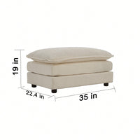 Chenille Fabric Ottoman Footrest For 2-Seater, 3-Seater, And 4-Seater Sofas