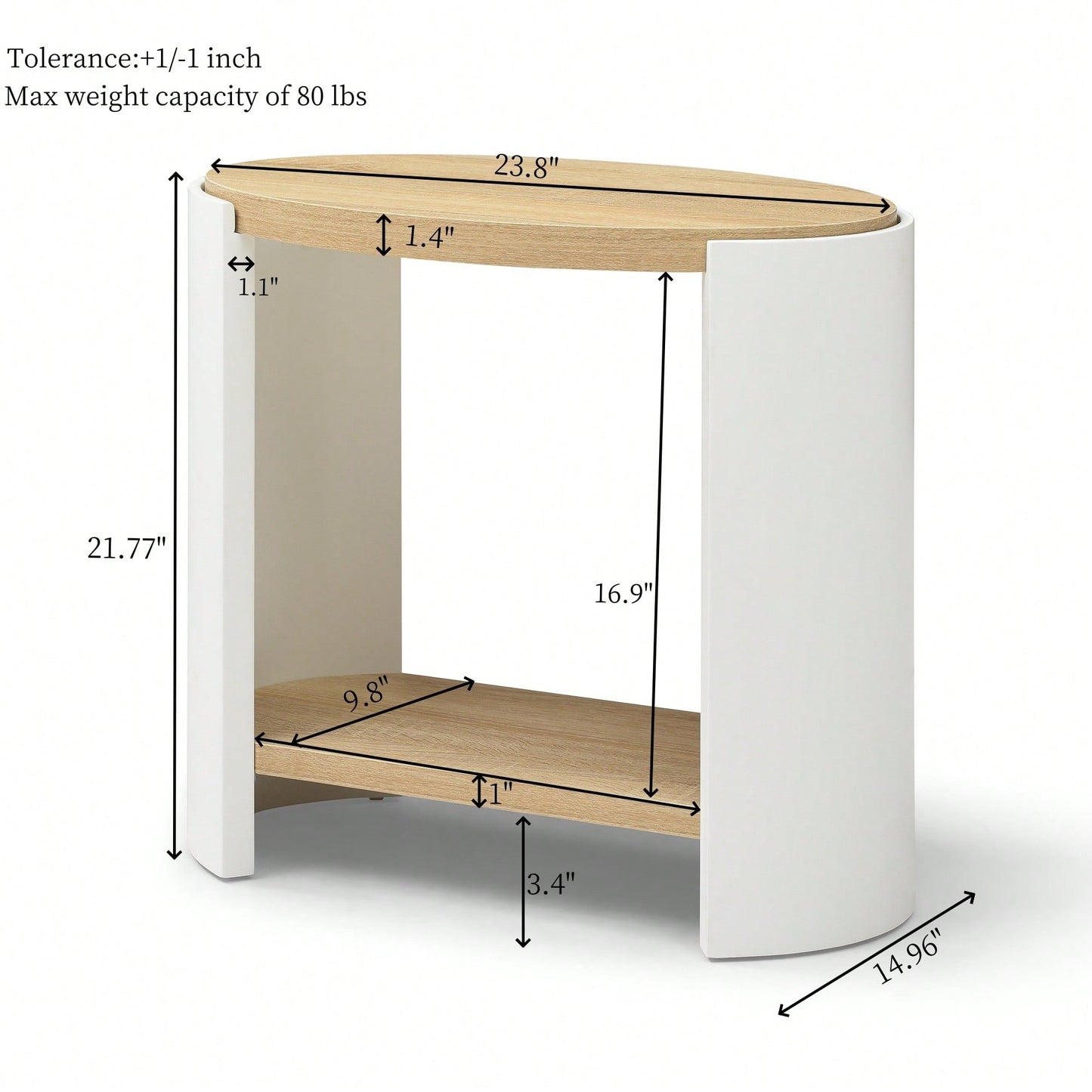 Compact Nightstand with Dual Shelves for Small Spaces Versatile Side Table for Bedroom Easy Assembly in Natural and White Finish