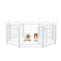 Indoor Outdoor 24 Inch 8 Panel Heavy Duty Metal Dog Playpen With Doors For Small Medium Large Dogs Foldable Pet Exercise Fence