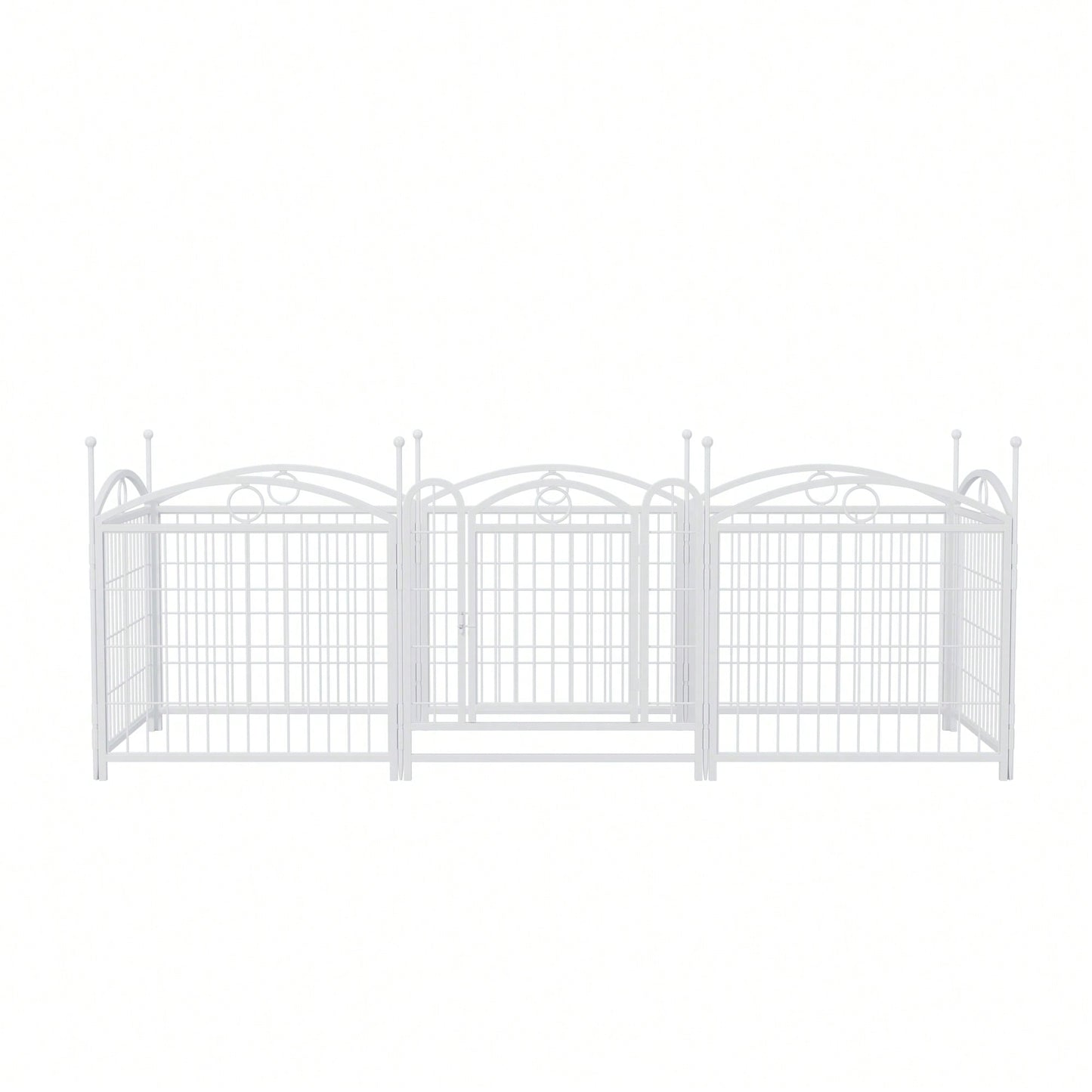 Indoor Outdoor 24 Inch 8 Panel Heavy Duty Metal Dog Playpen With Doors For Small Medium Large Dogs Foldable Pet Exercise Fence