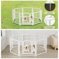 8 Panel 24 Inch Heavy Duty Dog Playpen For Indoor Outdoor Use - Foldable Pet Exercise Fence For Large Medium Small Dogs