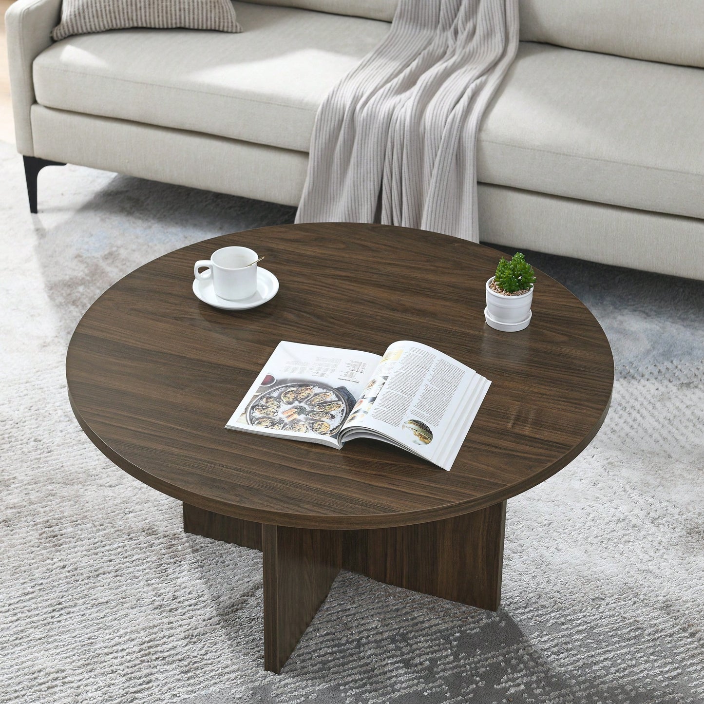 Stylish Solid Wood Coffee Table In Nordic Minimalist Design For Home And Office Use