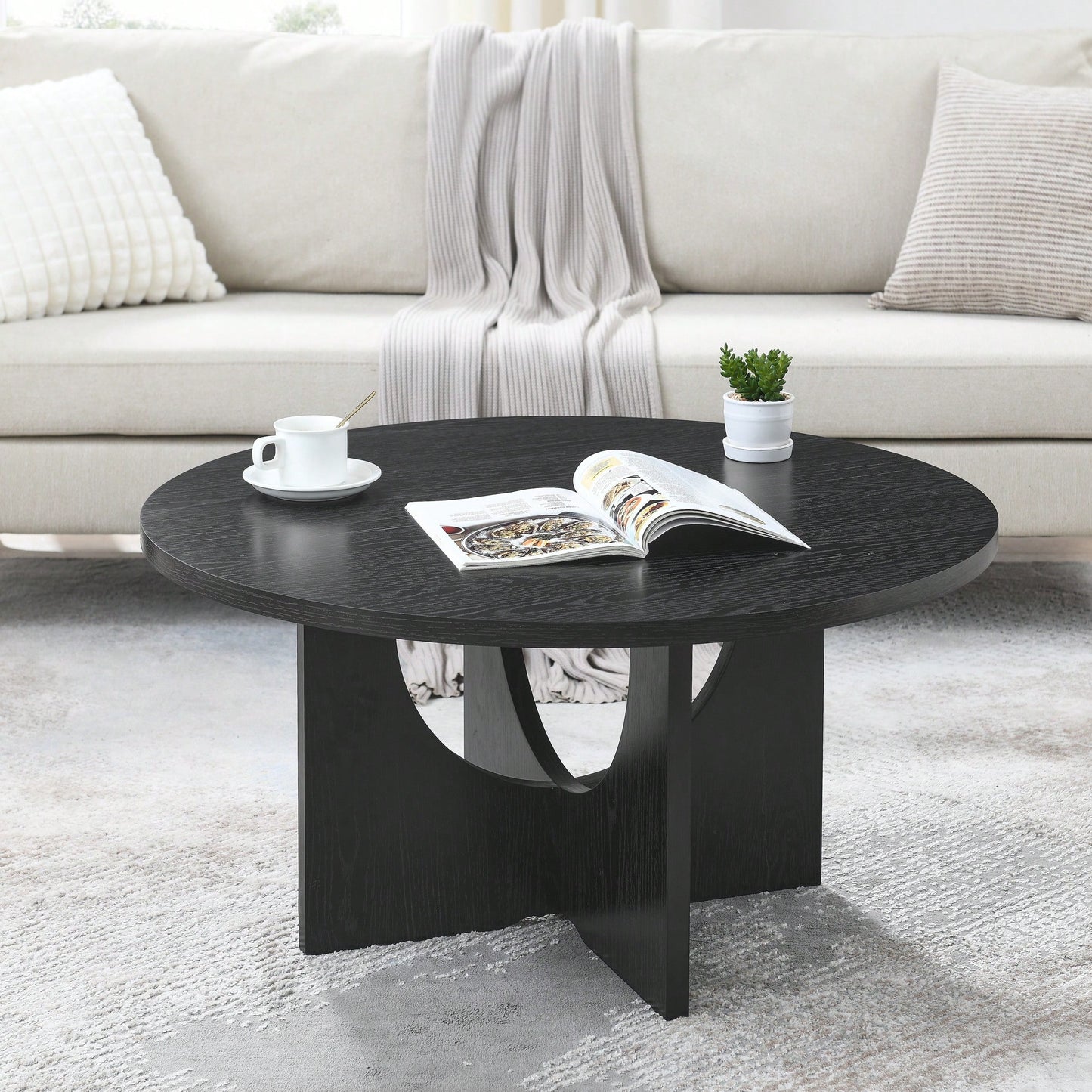 Stylish Solid Wood Coffee Table In Nordic Minimalist Design For Home And Office Use
