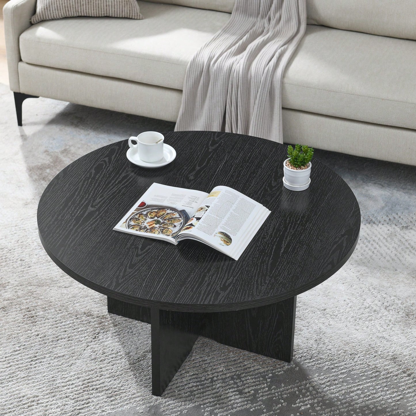 Stylish Solid Wood Coffee Table In Nordic Minimalist Design For Home And Office Use