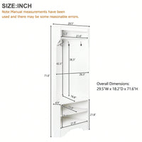 Minimalist Corner Hall Tree with Shoe Bench and Coat Rack, Stylish Entryway Organizer with 4 Hooks and Adjustable Shelf, White Finish