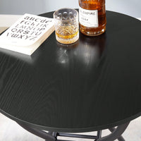 Industrial Style 3 Piece Bar Table And Chairs Set For Dining Room With Metal Back And Fabric Seat