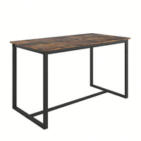 Industrial Style Five-Piece Dining Set With Backrest Sturdy Table And Chairs