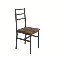 Industrial Style Five-Piece Dining Set With Backrest Sturdy Table And Chairs