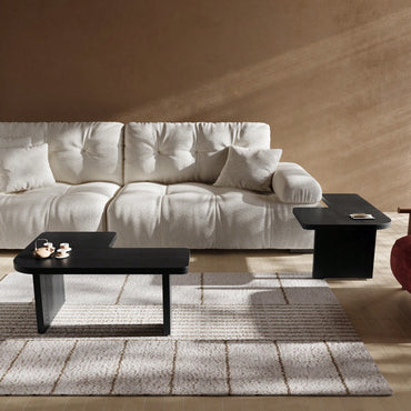 Modern Minimalist 54 Inch Thick MDF Coffee Table For Living Room Office Den Dark Oak Finish