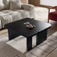 Modern Minimalist 54 Inch Thick MDF Coffee Table For Living Room Office Den Dark Oak Finish